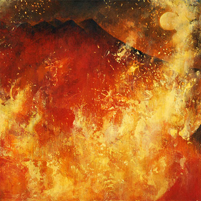 Painting Passion by Go Hayakawa, created for the cover of the novel Shidō Zanshō